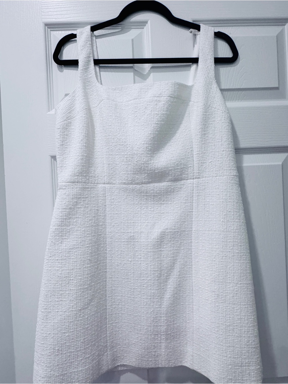 NEVER WORN NEW - Aritzia White Textured Square-Neck Mini Dress